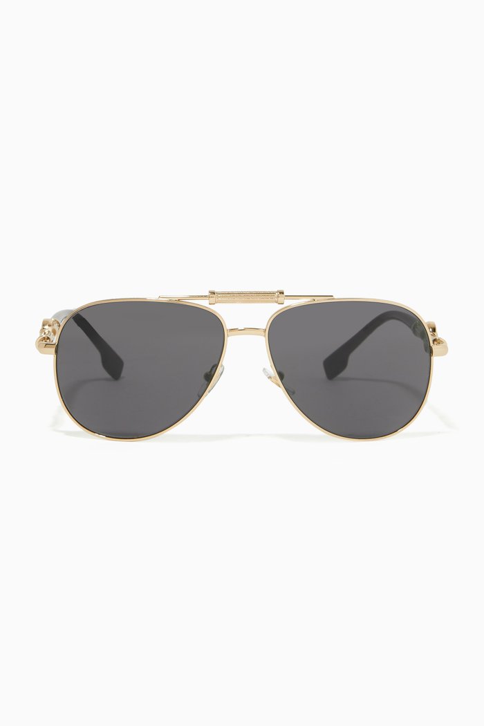 

Medusa Pilot Sunglasses in Metal, Gold