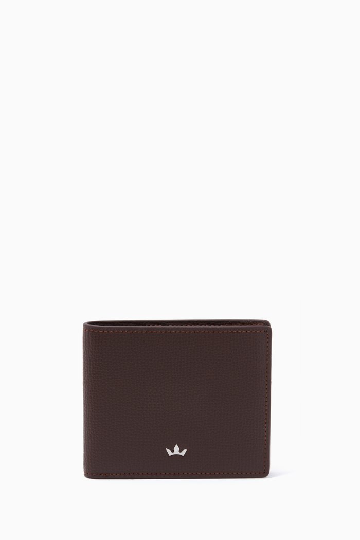 

Award 6CC Bi-fold Wallet in Leather, Brown