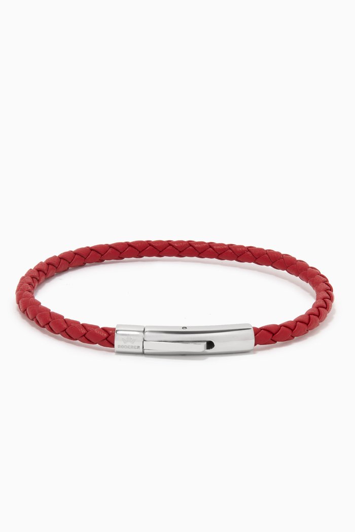 

Matteo Bracelet in Woven Leather, Red