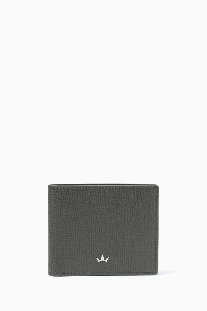 

Award 6CC Bi-Fold Wallet in Leather, Grey