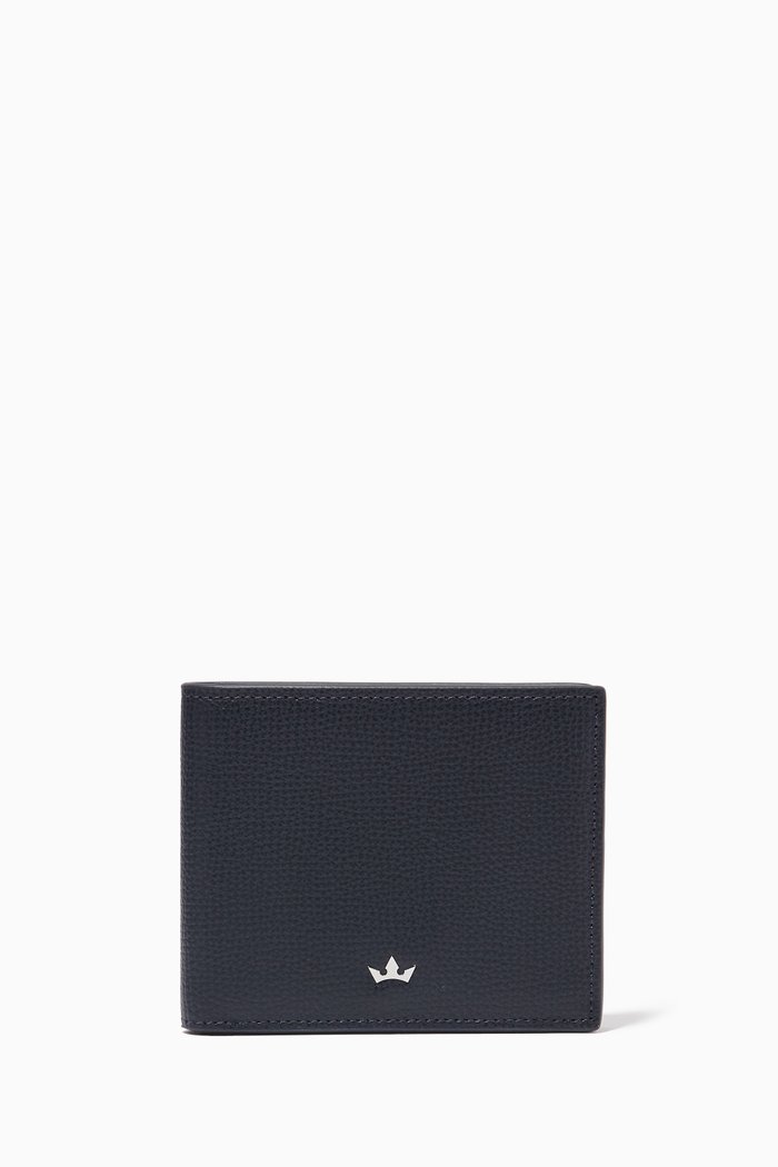 Award 6CC Bi-Fold Wallet in Leather, Blue
