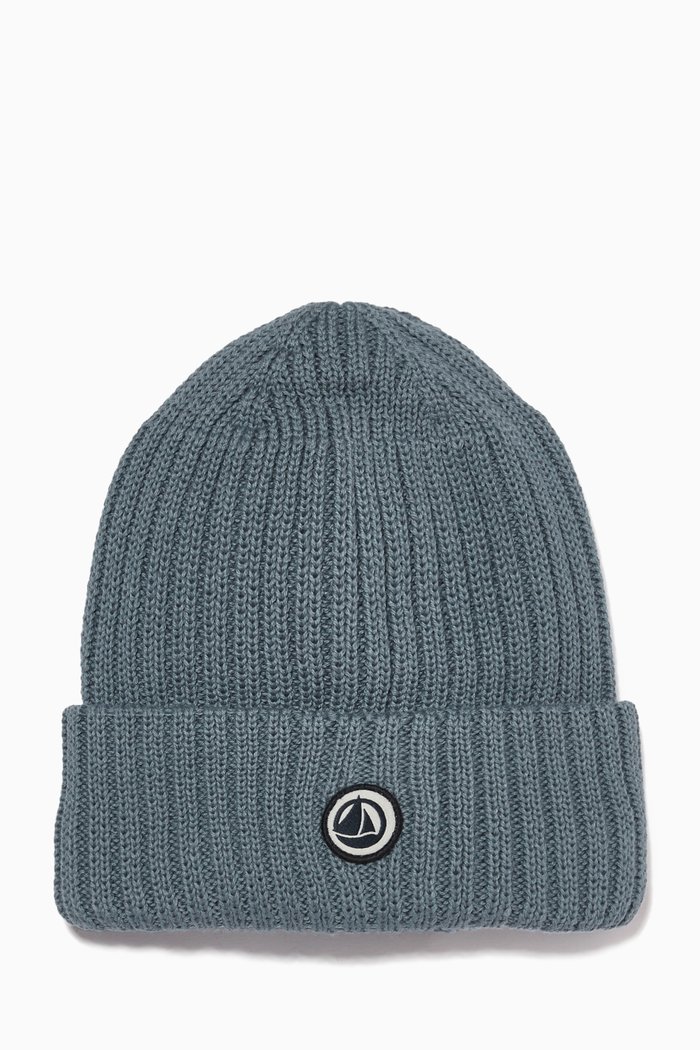 

Hat in Organic Cotton Blend Knit, Blue