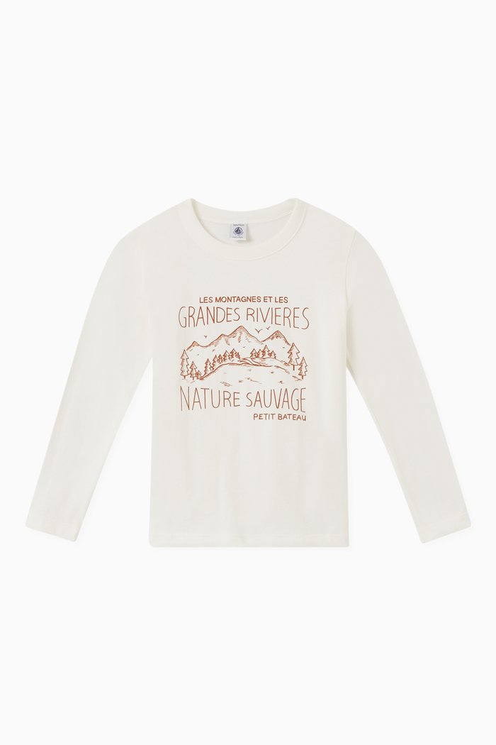 

Long-sleeve T-shirt in Cotton, White