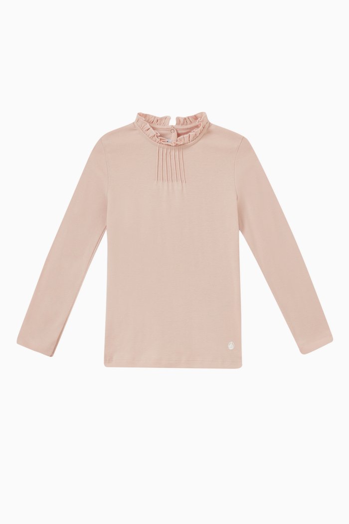 

Ruffled Top in Organic Cotton, Pink