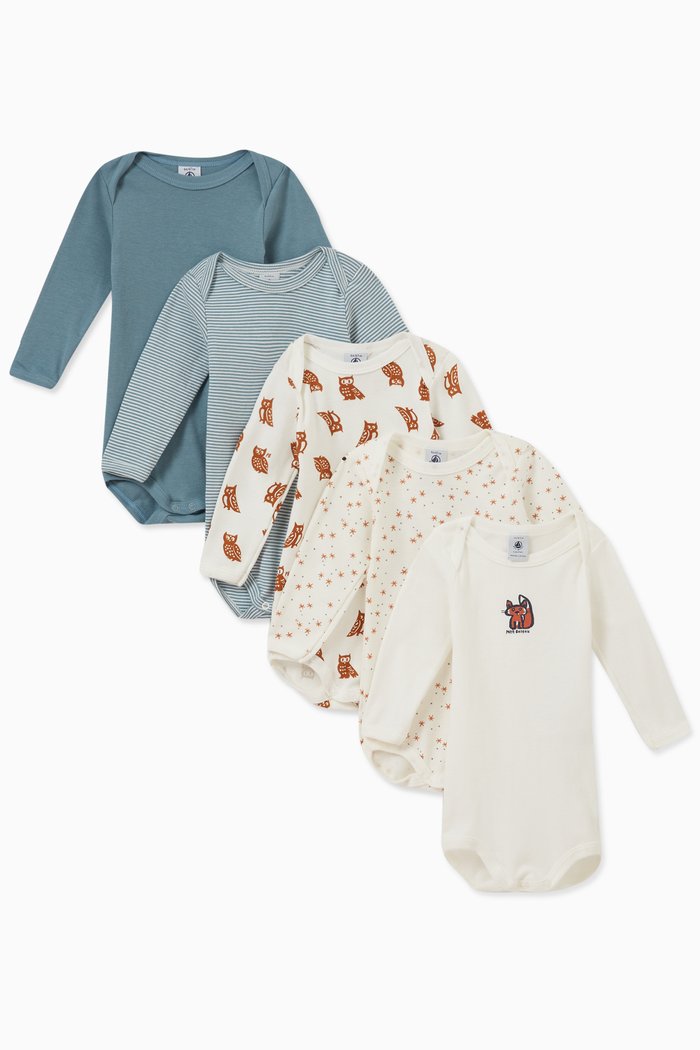 

Bodysuit in Organic Cotton, Set of 5, Multicolour