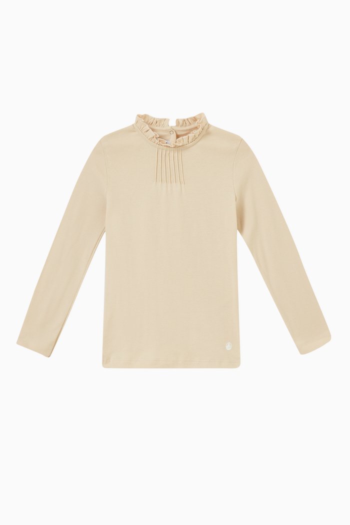 

Ruffled Top in Organic Cotton, Neutral