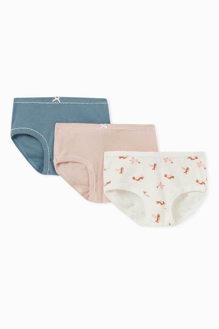 

Briefs in Organic Cotton, Set of 3, Multicolour