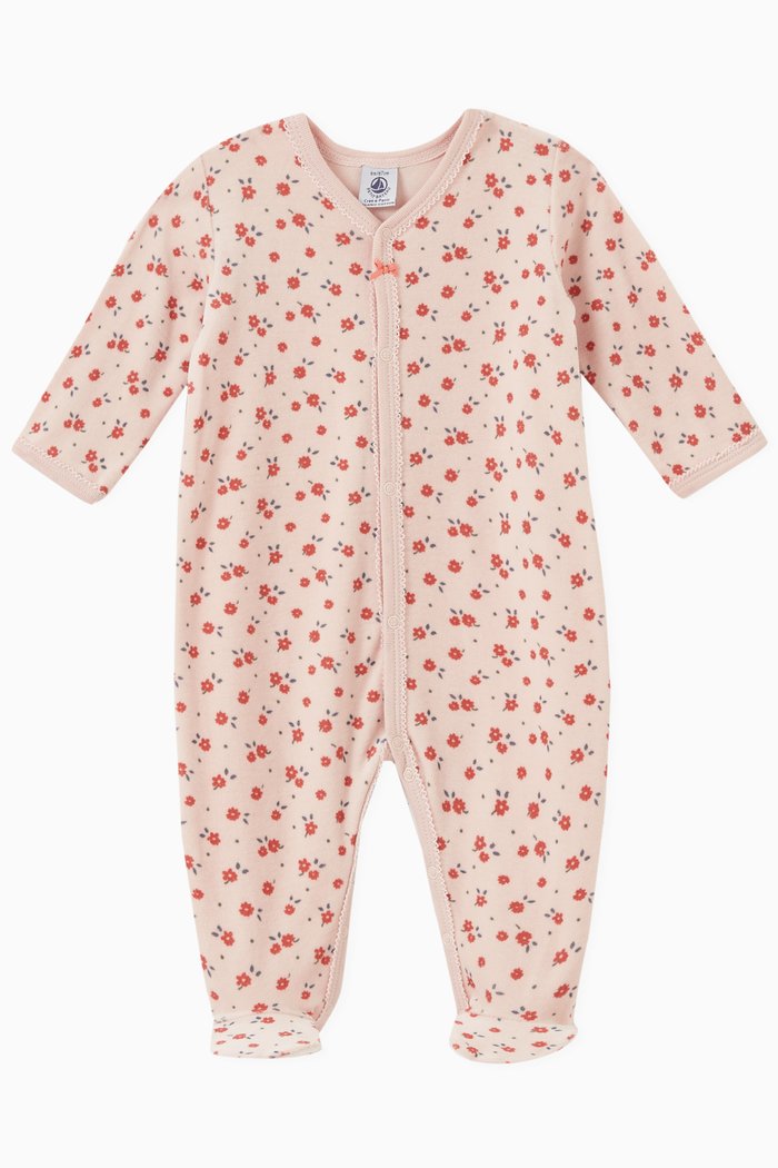 

Floral Sleepsuit in Cotton, Pink