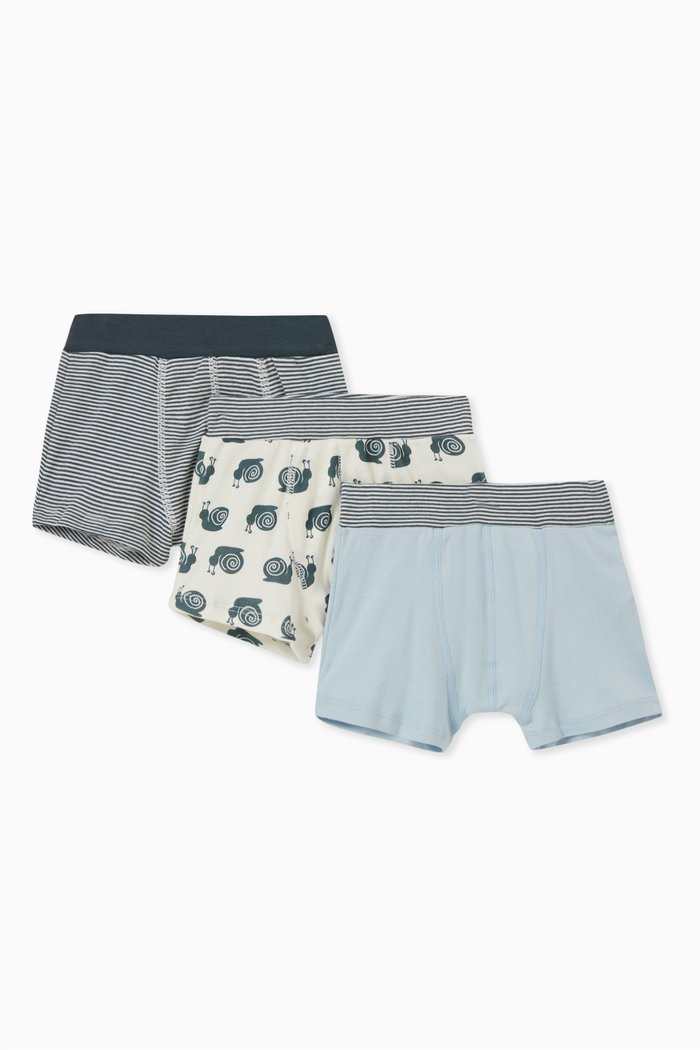 

Striped Boxers in Cotton, Set of 3, Multicolour