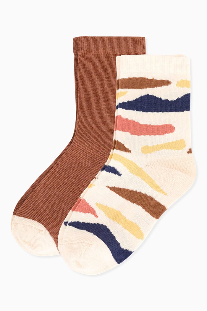 

Assorted Socks in Cotton, Set of 2, Multicolour