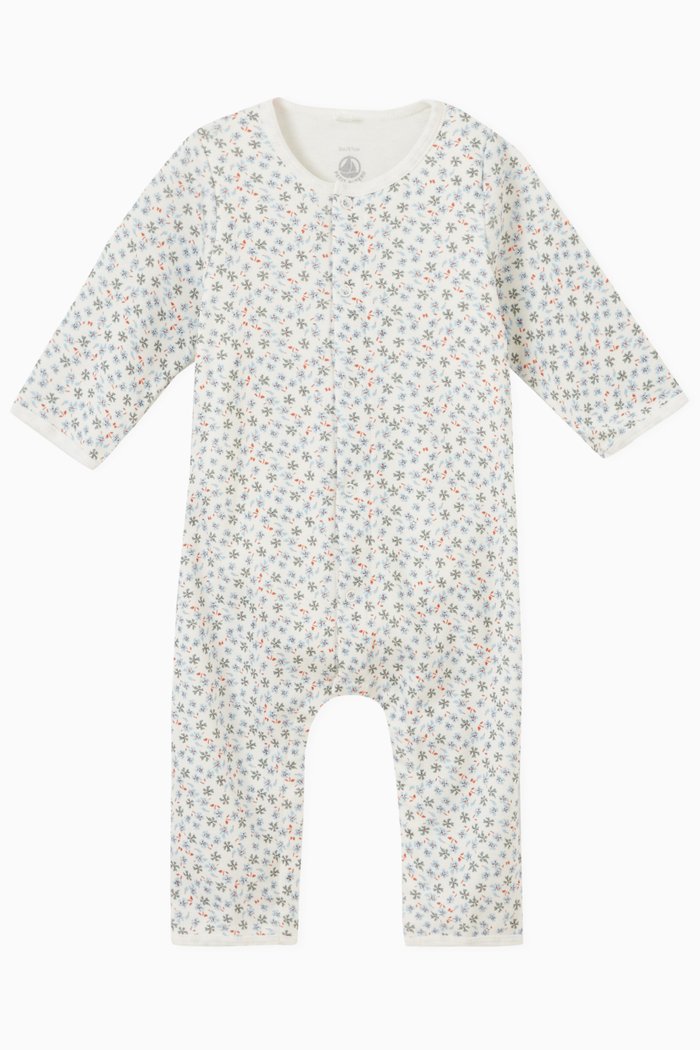 

Floral Romper in Cotton, Blue