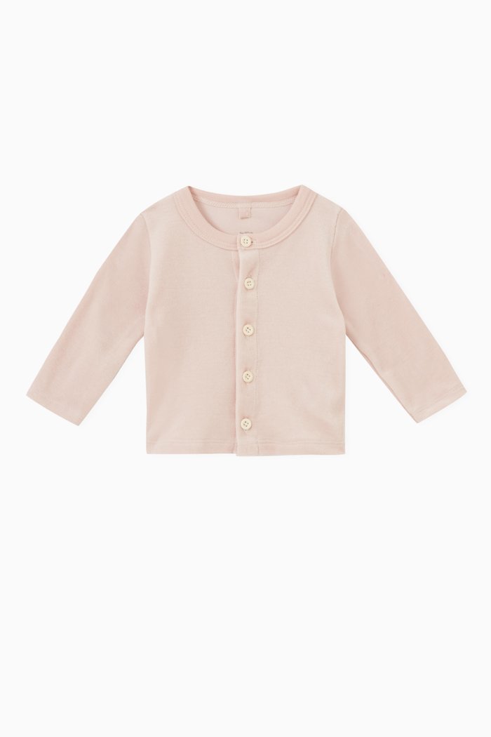 

Plain Cardigan in Cotton, Pink