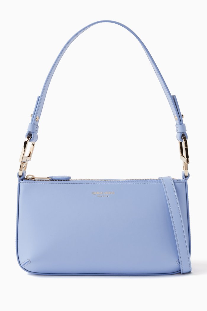

Medium La Prima Shoulder Bag in Palmellato Leather, Blue
