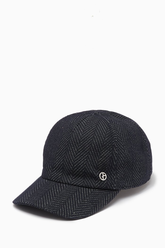 

Baseball Cap in Chevron Jacquard, Blue
