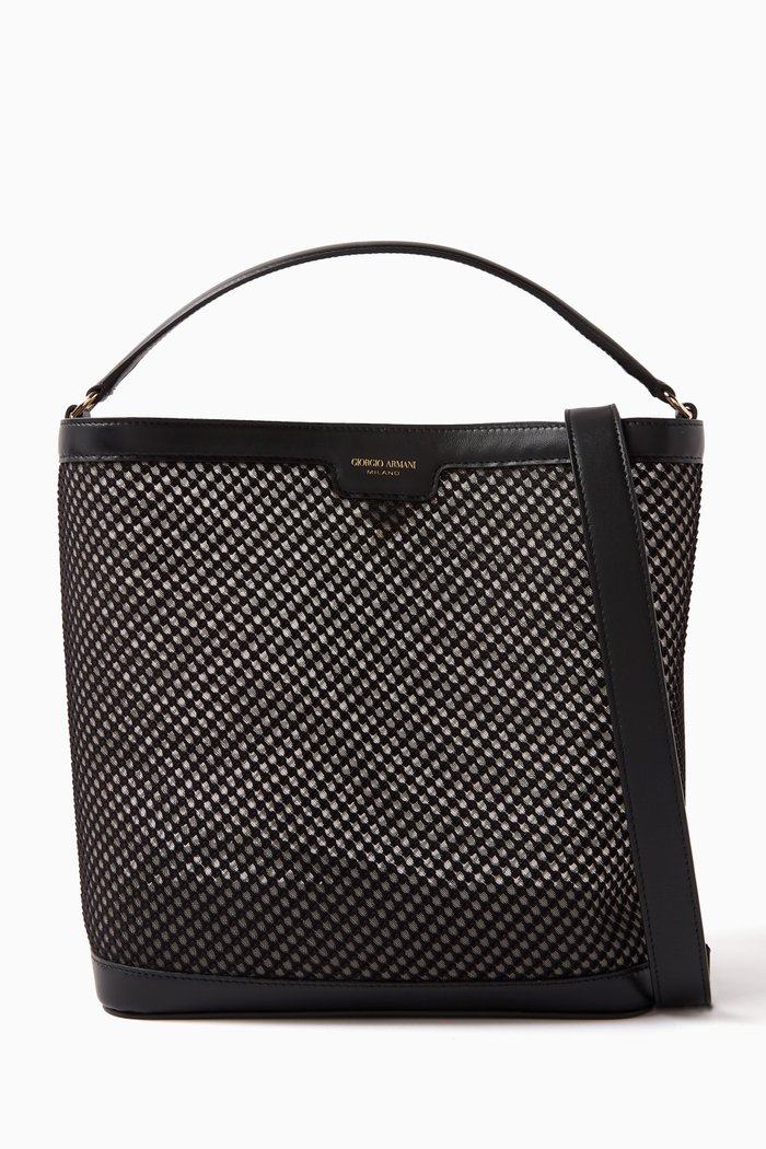 

Medium Top Handle Bag in Mesh, Black