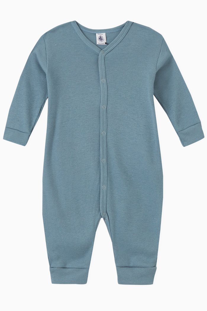 

Ribbed Romper in Lyocell & Cotton, Blue