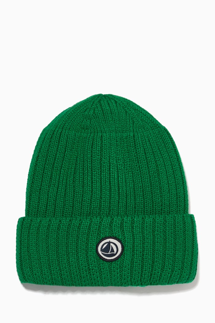 

Logo Beanie in Cotton, Green
