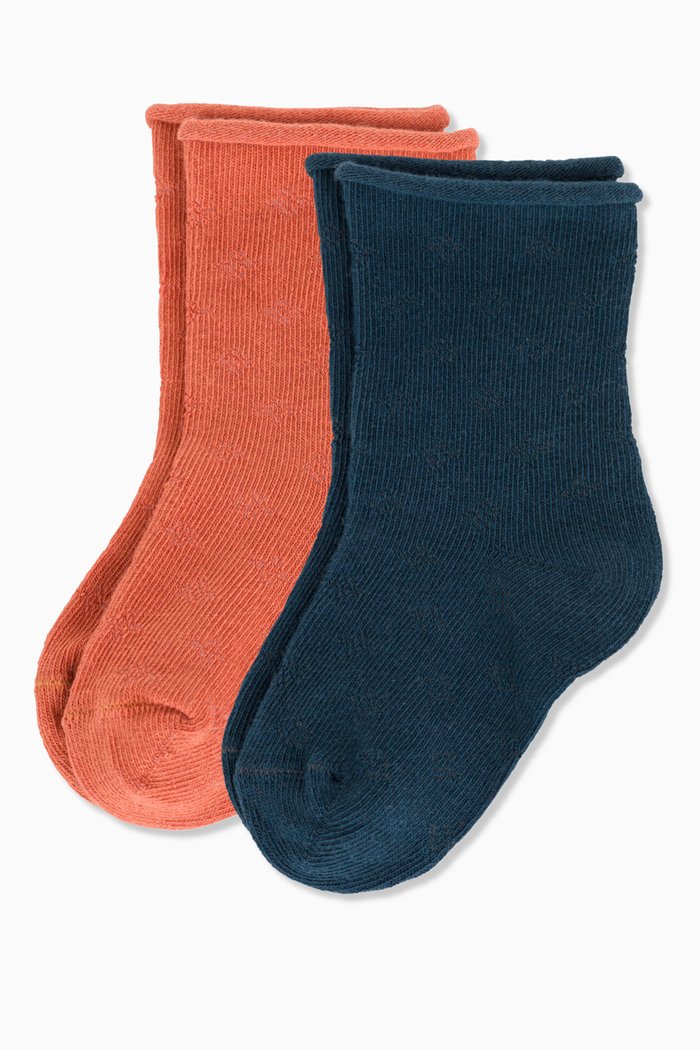 

Plain Socks in Cotton, Set of 2, Multicolour