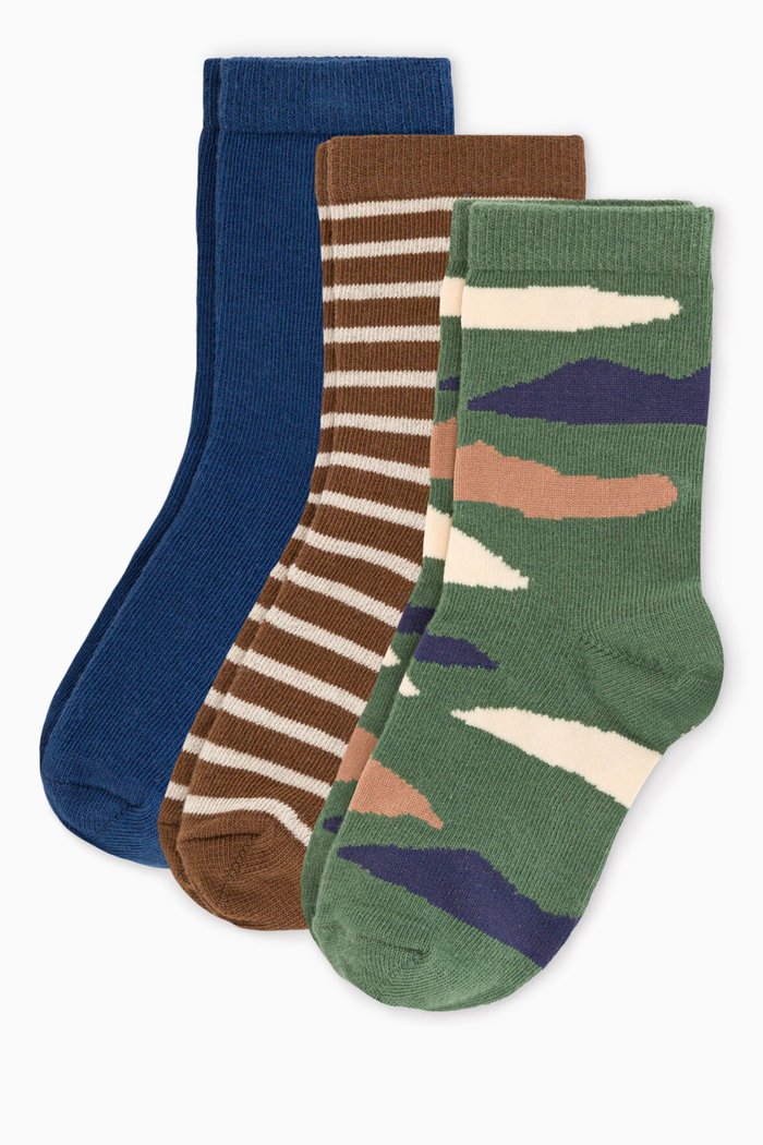 

Assorted Socks in Cotton & Polyamide, Set of 3, Multicolour