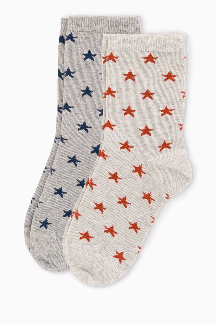 

Stars Socks in Cotton, Set of 2, Multicolour
