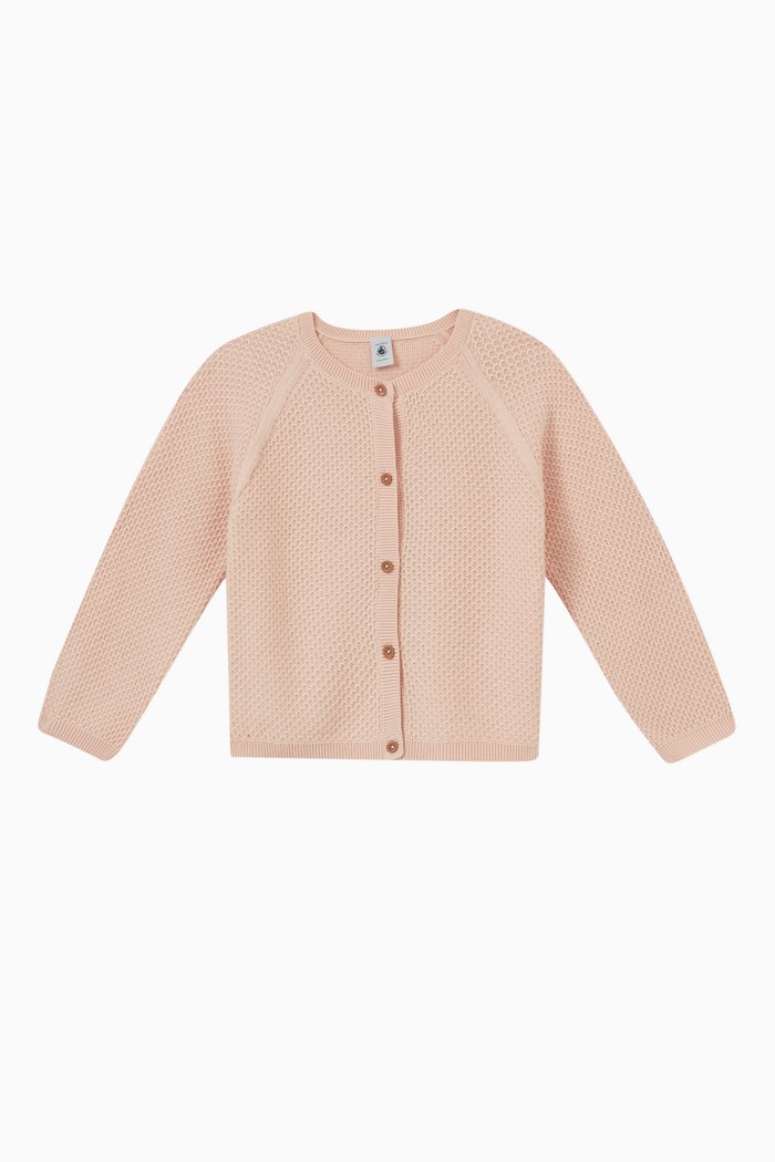 

Textured Cardigan in Cotton, Pink