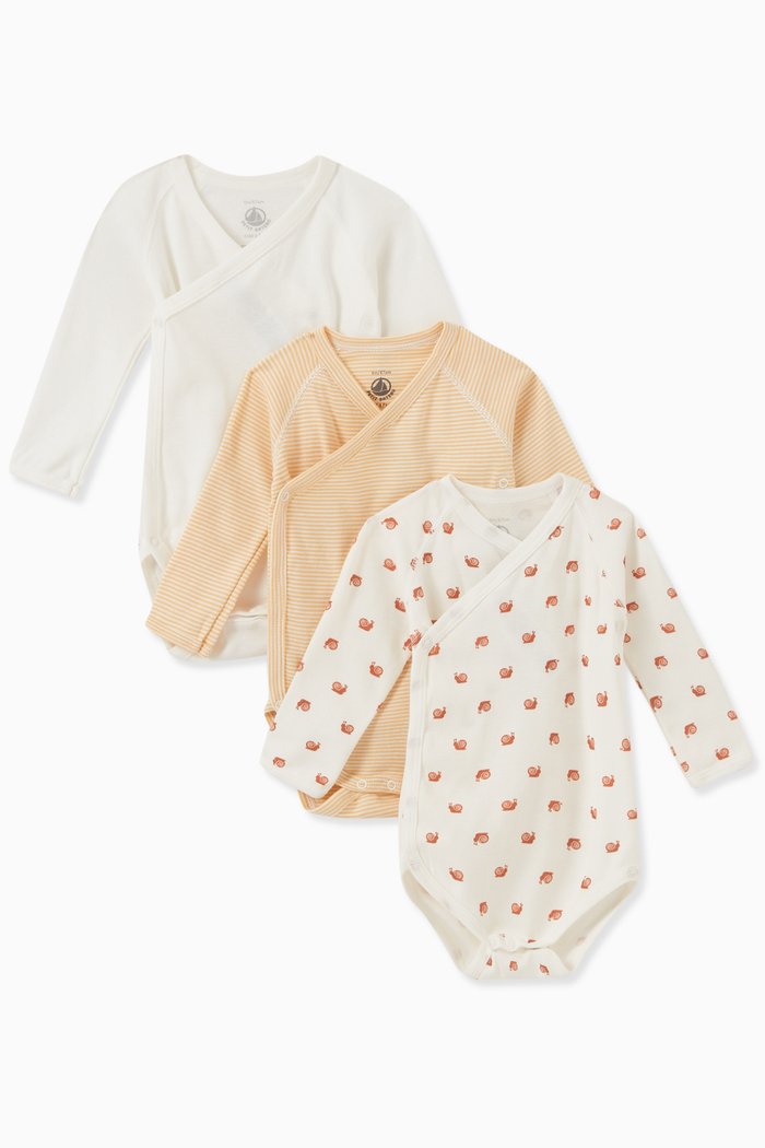 

Assorted Bodysuit in Cotton, Set of 3, Multicolour