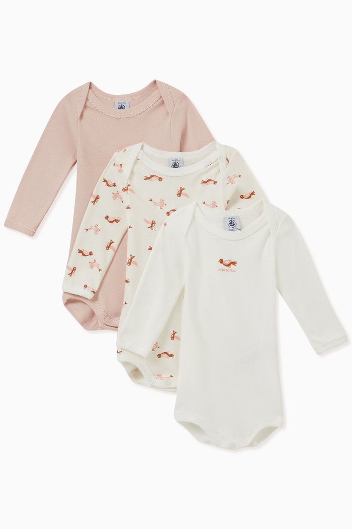 

Bodysuits in Cotton, Set of Three, Multicolour