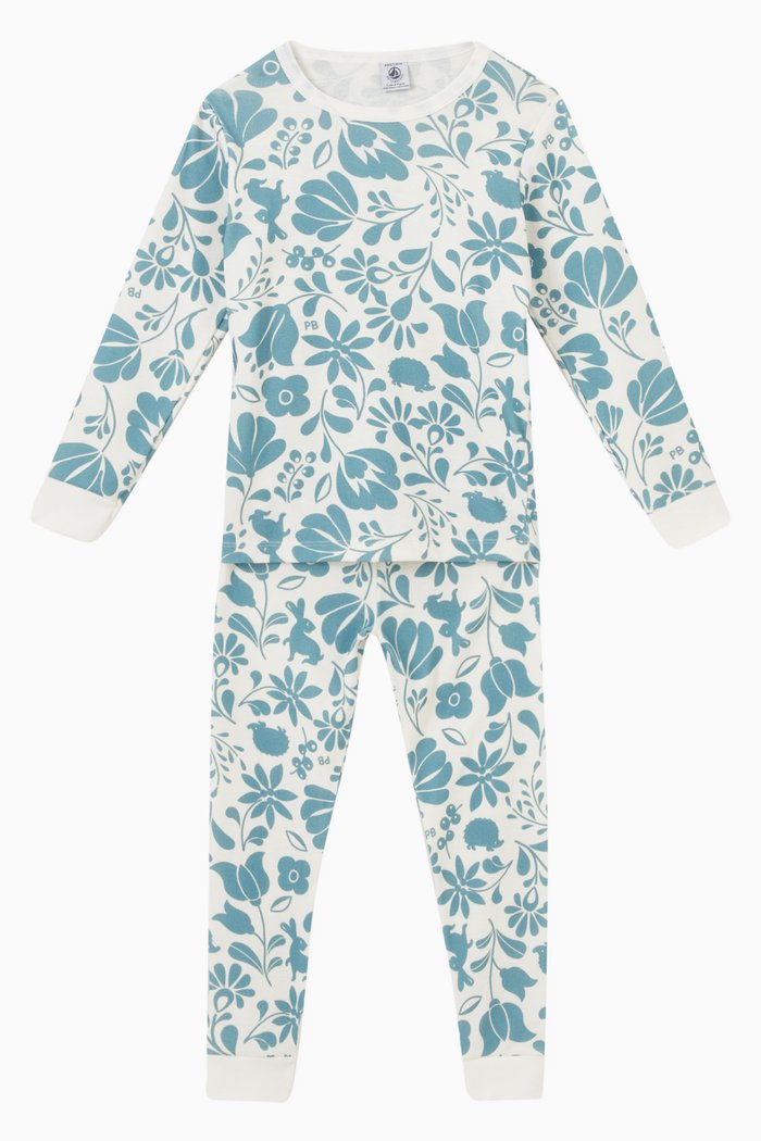 

Floral Print Pyjamas, Set of Two, Blue