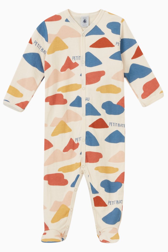 

Mountain Print Sleepsuit in Cotton, Multicolour