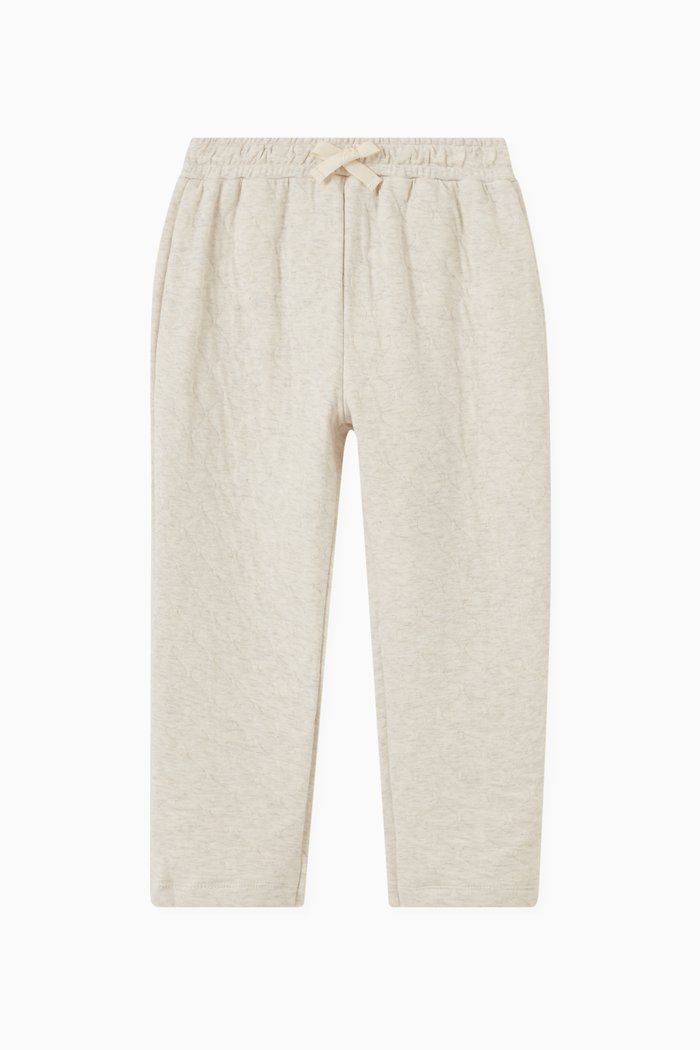 Quilted Trousers in Cotton Blend, Neutral