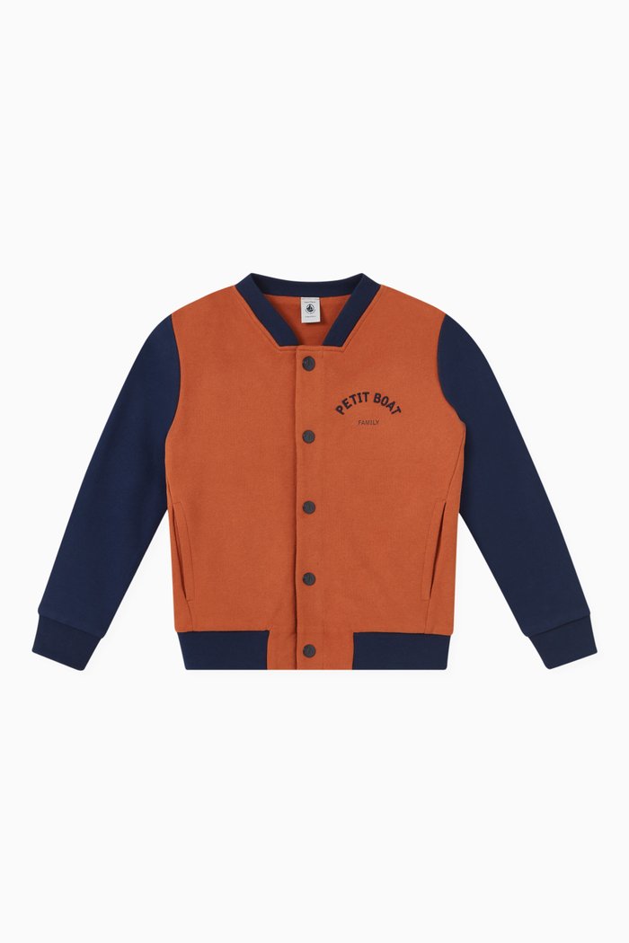 

Baseball Jacket in Cotton, Brown