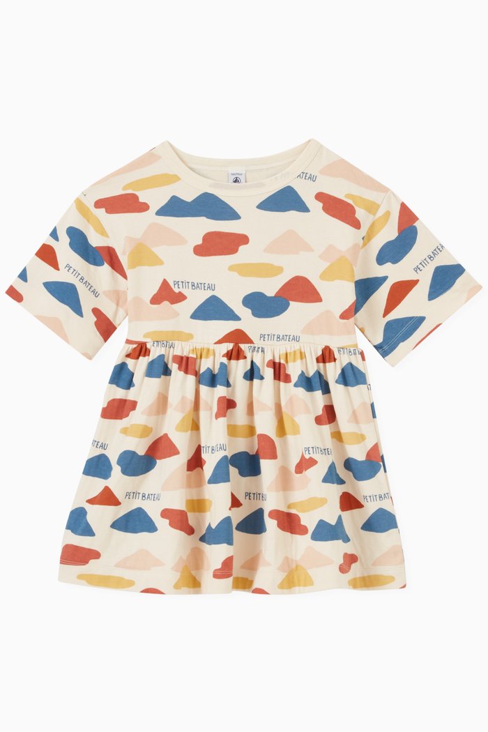 

Mountain Print Dress in Cotton, Multicolour