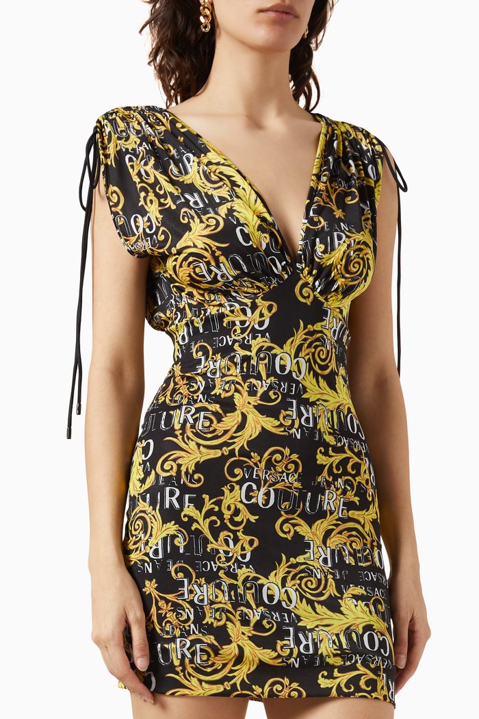 

Organzino Print Dress in Nylon, Black