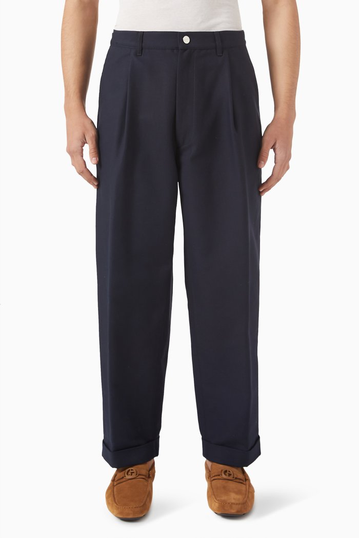 

Pleated Pants in Denim, Blue
