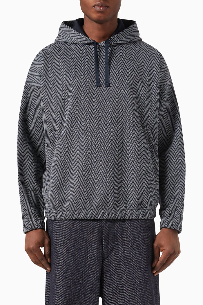 

Logo Hoodie in Jacquard, Blue