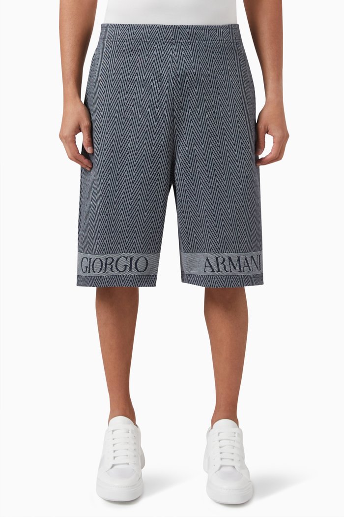 

Logo Shorts in Jacquard, Blue