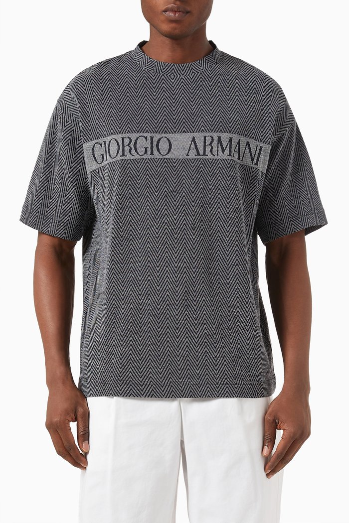

Logo T-shirt in Jacquard, Grey