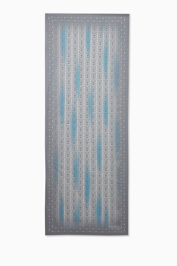 

Geometric-print Scarf in Silk, Grey