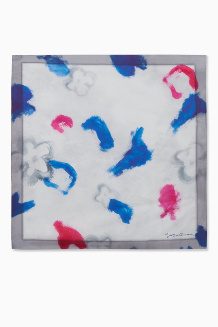 

Logo Scarf in Silk, White