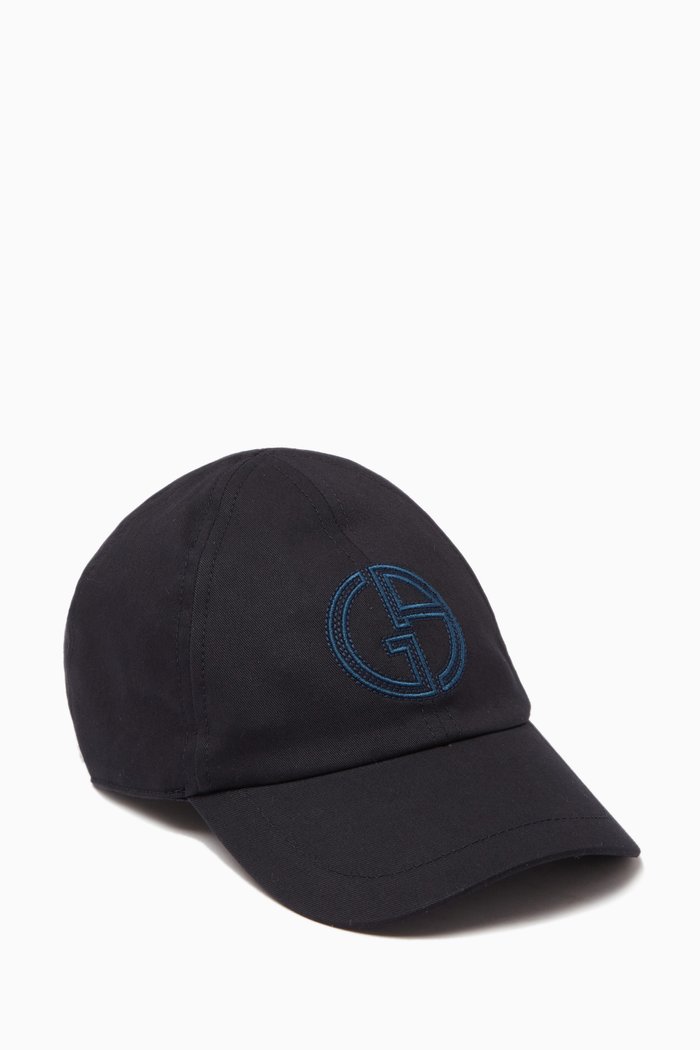 

GA Embroidered Logo Baseball Hat in Canvas, Blue