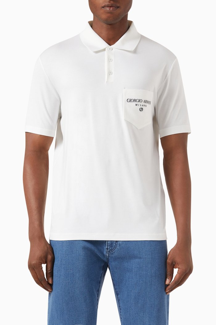

Polo Shirt in Cotton Jersey, White