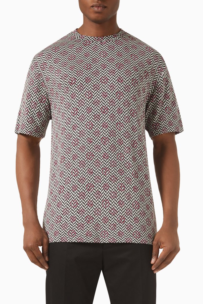 

Printed T-shirt in Cotton Jersey, Pink