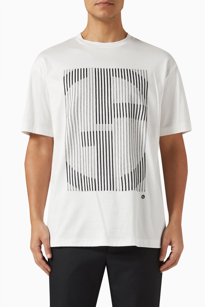 

Embroidered T-shirt in Cotton Jersey, White