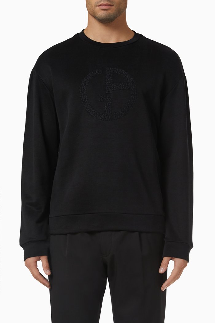 

Logo Jacquard Sweatshirt in Cotton, Black