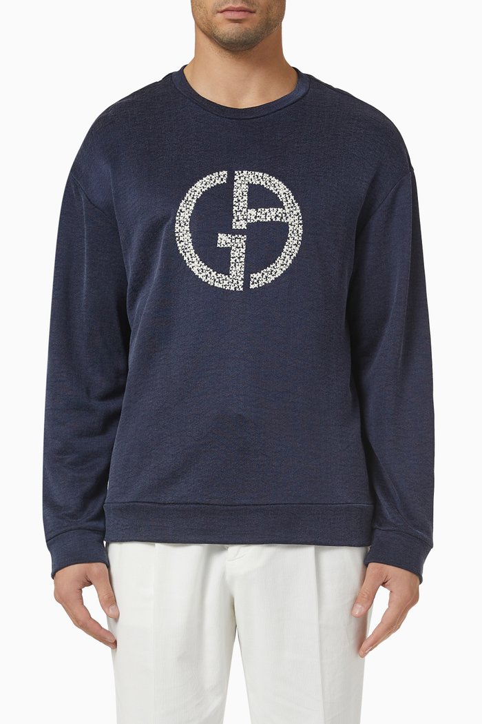 

Logo Jacquard Sweatshirt in Cotton, Blue