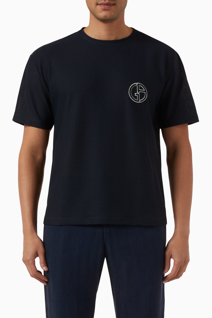 

Logo T-shirt in Stretch Mesh, Blue