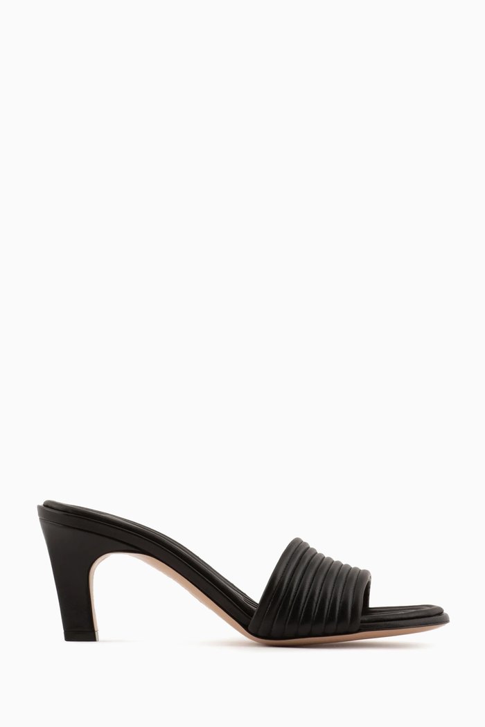 

Mule Sandals in Stitched Nappa Leather, Black