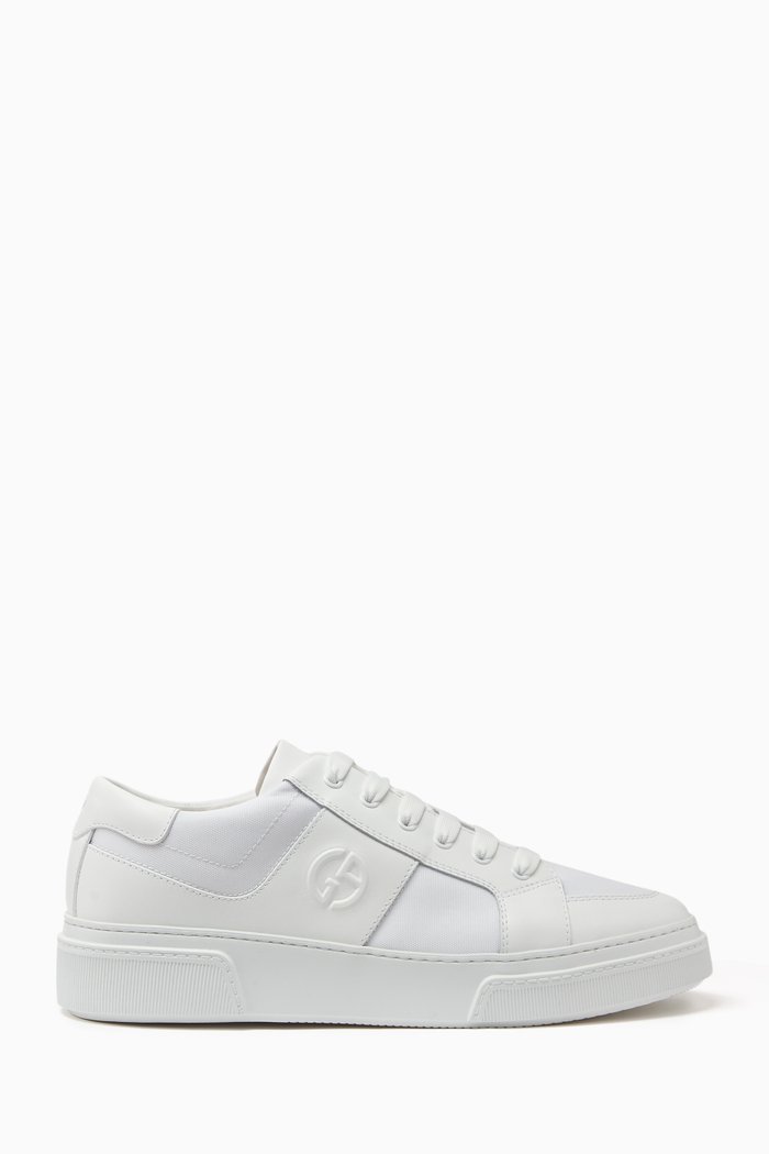 

Logo Sneakers in Leather, White