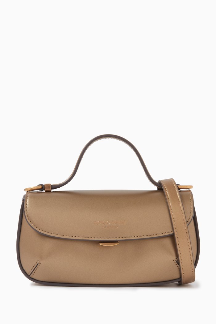 

Small La Prima Crossbody Bag in Calf leather, Neutral
