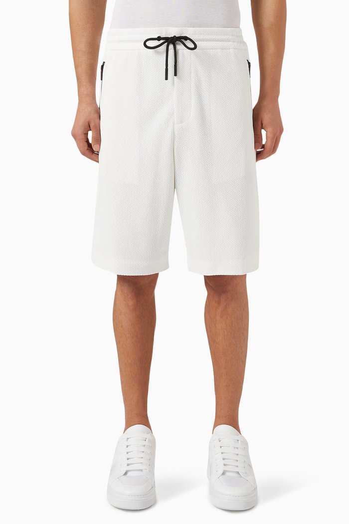 

Logo Shorts in Stretch Mesh, White